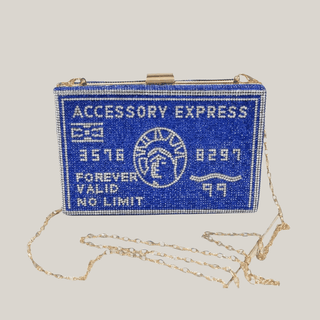 Aanya Blue Rhinestone Clutch - La Luz Boutique