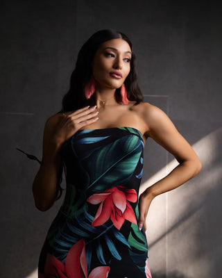 Aloha Flower Maxi Dress - Pink - La Luz Boutique