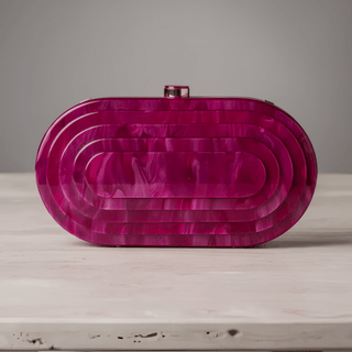 Anigma Fuchsia Acrylic Clutch - La Luz Boutique
