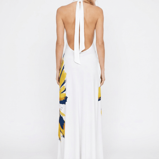 Anni Flower Maxi Halter Tie Dress - La Luz Boutique