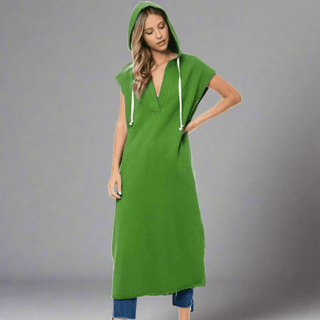 Back Cutouts Hooded Long Sweatshirt - La Luz Boutique