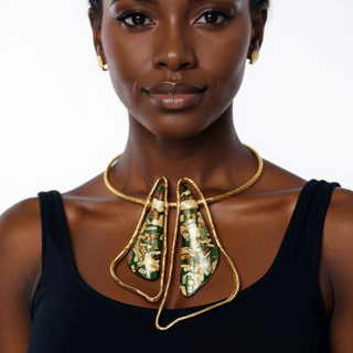 Bianca Green Triangle Necklace - La Luz Boutique