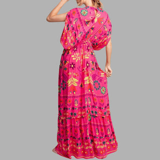 Blossom Fiesta Dolman Sleeves Maxi Dress - La Luz Boutique