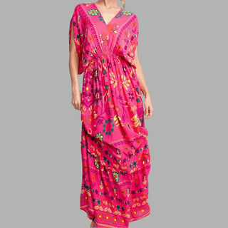 Blossom Fiesta Dolman Sleeves Maxi Dress - La Luz Boutique
