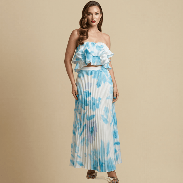 Blue Lagoon 2 Piece Skirt Set - La Luz Boutique