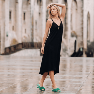 Breezy Isle Black Midi Dress - La Luz Boutique
