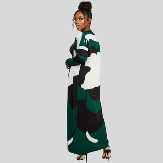 Camo Open Front Cardigan - La Luz Boutique