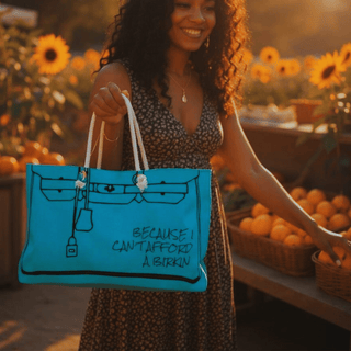 Can't afford a Birkin Weekend Tote - Teal - La Luz Boutique