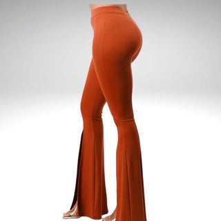 Cinnamon Front Slit Wide Leg Pants - La Luz Boutique