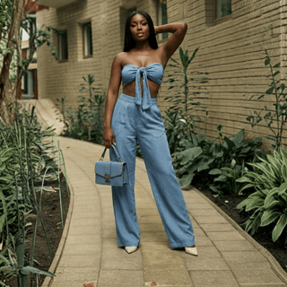 Cloud 9 Denim Set - La Luz Boutique