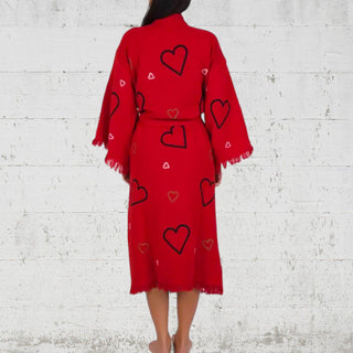 Flaming Hearts Kimono/ Robe - La Luz Boutique