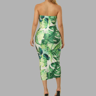 Flora Bodycon Dress- Green - La Luz Boutique