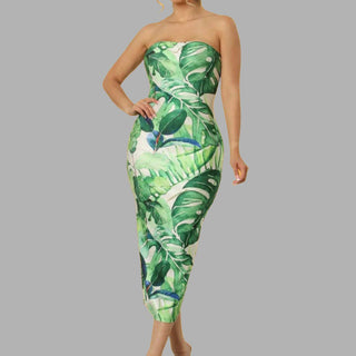 Flora Bodycon Dress- Green - La Luz Boutique