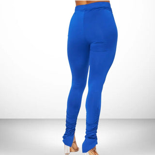 'Gena' Blue Split Leggings - La Luz Boutique