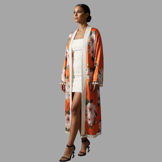In Bloom Kimono - Orange - La Luz Boutique