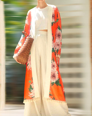 In Bloom Kimono - Orange - La Luz Boutique