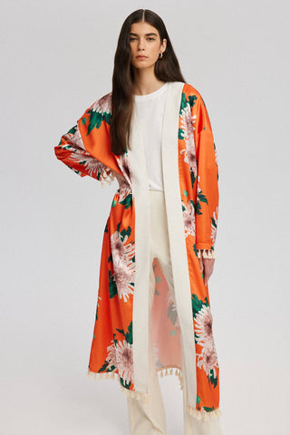 In Bloom Kimono - Orange - La Luz Boutique