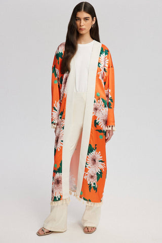 In Bloom Kimono - Orange - La Luz Boutique