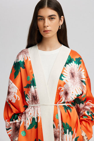 In Bloom Kimono - Orange - La Luz Boutique