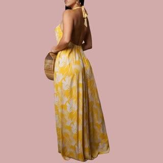 'Isabel' Yellow Maxi Dress