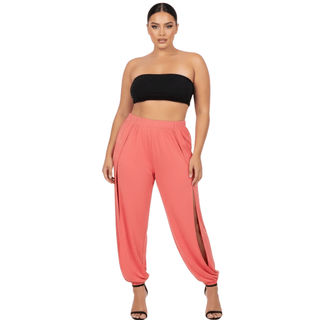 Jeannie's Side Split Pants - La Luz Boutique