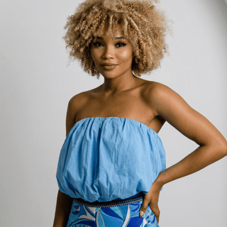 Let's Get Carried Away Ocean Blue Bubble Top - La Luz Boutique
