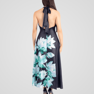 Lotus Reverie Halter Neck Dress - La Luz Boutique