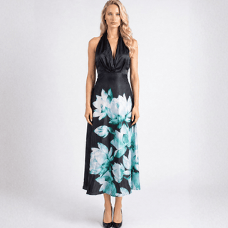 Lotus Reverie Halter Neck Dress - La Luz Boutique