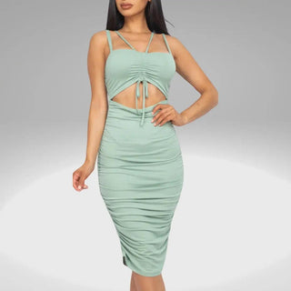 Lydia Bodycon Dress w/ Ruching - La Luz Boutique