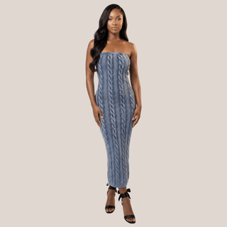 Milla Strapless Luxe Sweater Maxi Dress - La Luz Boutique