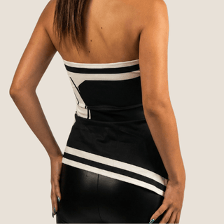 Monochrome Muse Scarf Top - La Luz Boutique