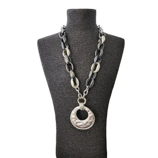 'Nadia' Link Chain and Pendant Necklace - La Luz Boutique