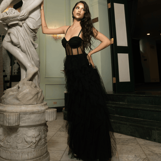 Noir Allure Corset Dress - La Luz Boutique