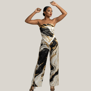 Noir & Gold Opulence 2 Piece Set - La Luz Boutique