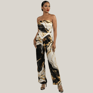 Noir & Gold Opulence 2 Piece Set - La Luz Boutique