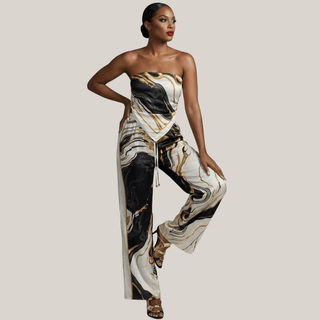 Noir & Gold Opulence 2 Piece Set - La Luz Boutique