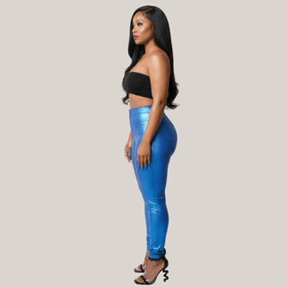 Oceane High Waist Iridescent Jeans - Blue - La Luz Boutique