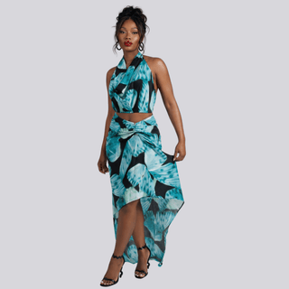 Oceanic Mirage 2 Piece Skirt Set - La Luz Boutique