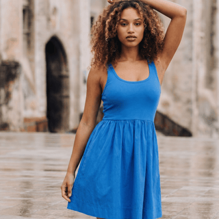 Out Of Office Blue Mini Dress - La Luz Boutique