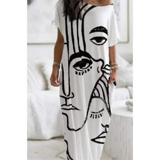 Picasso Print Maxi Dress