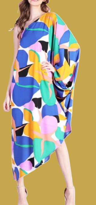 Playa Mujeres One Sleeve Asymmetrical Dress - La Luz Boutique