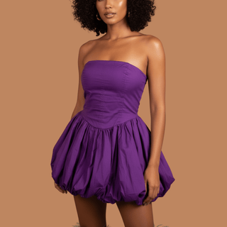 Pomp and Circumstance Purple Mini Dress - La Luz Boutique