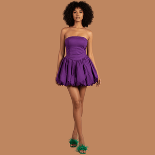 Pomp and Circumstance Purple Mini Dress - La Luz Boutique