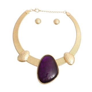 Purple Rain Statement Necklace - La Luz Boutique