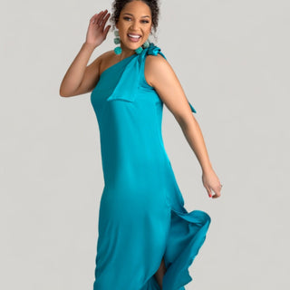 Santorini One Shoulder Tie Maxi - La Luz Boutique