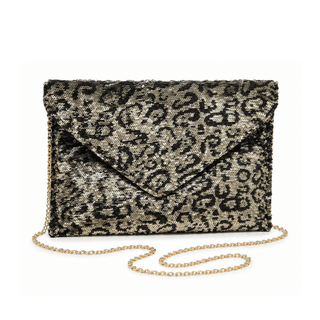 Sequin Leopard Clutch - La Luz Boutique