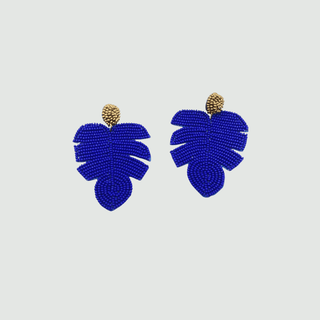 Sequin Sappire Palms Earrings - La Luz Boutique