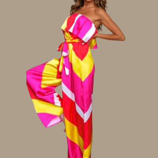 Simply Splendid Chevron Jumpsuit - La Luz Boutique