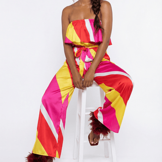 Simply Splendid Chevron Jumpsuit - La Luz Boutique