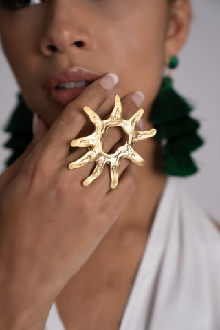 Sunburst Halo Statement Ring - La Luz Boutique